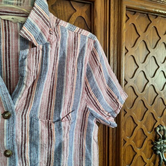 Striped Red and Blue Crop Top - Picture 5 of 16